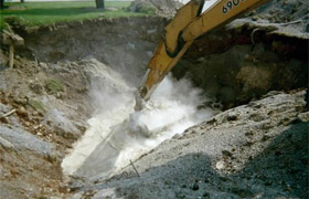 Photograph showing excavated soil